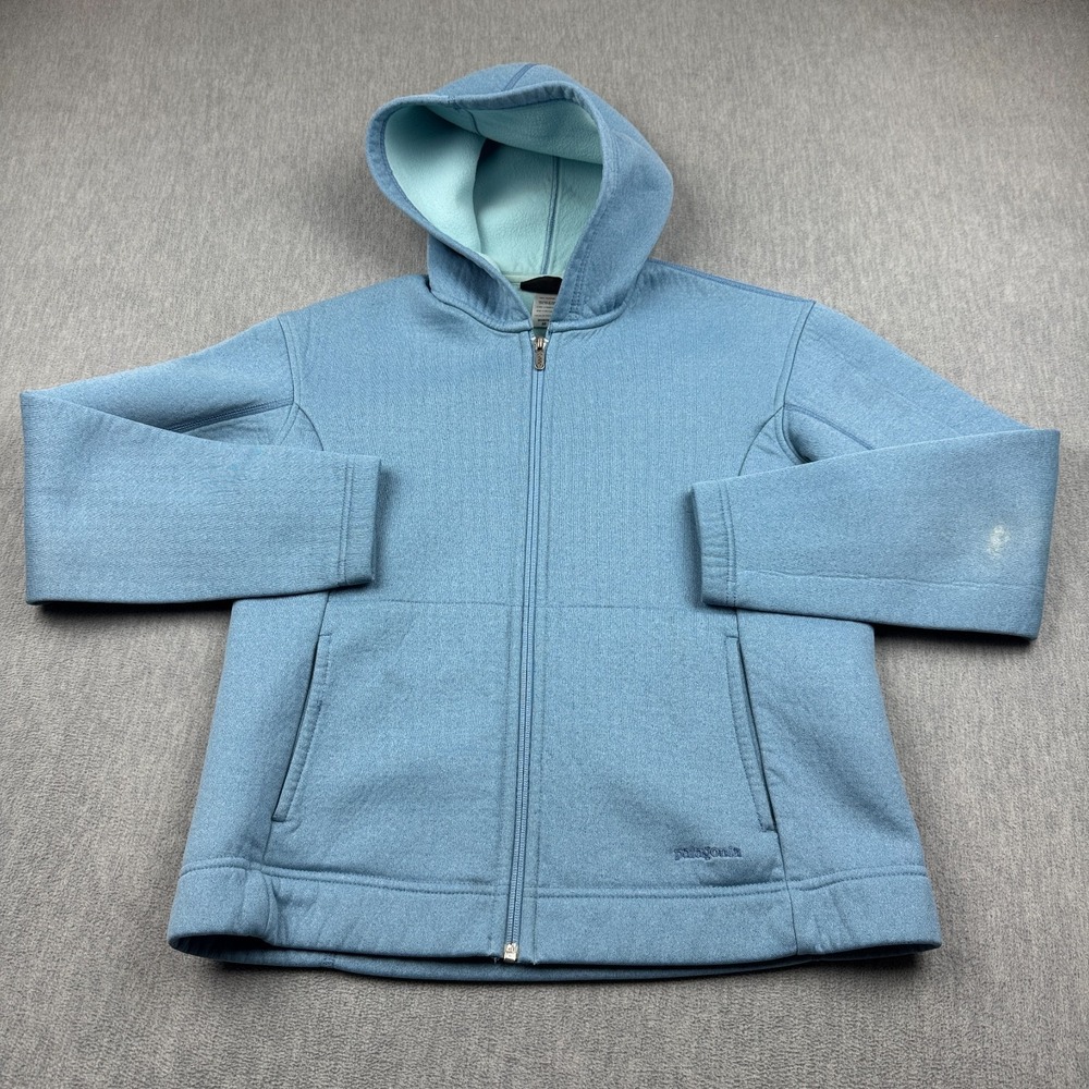 Vintage Patagonia Sweatshirt‎ Womens Medium Blue Double Top Fleece Hooded 29805